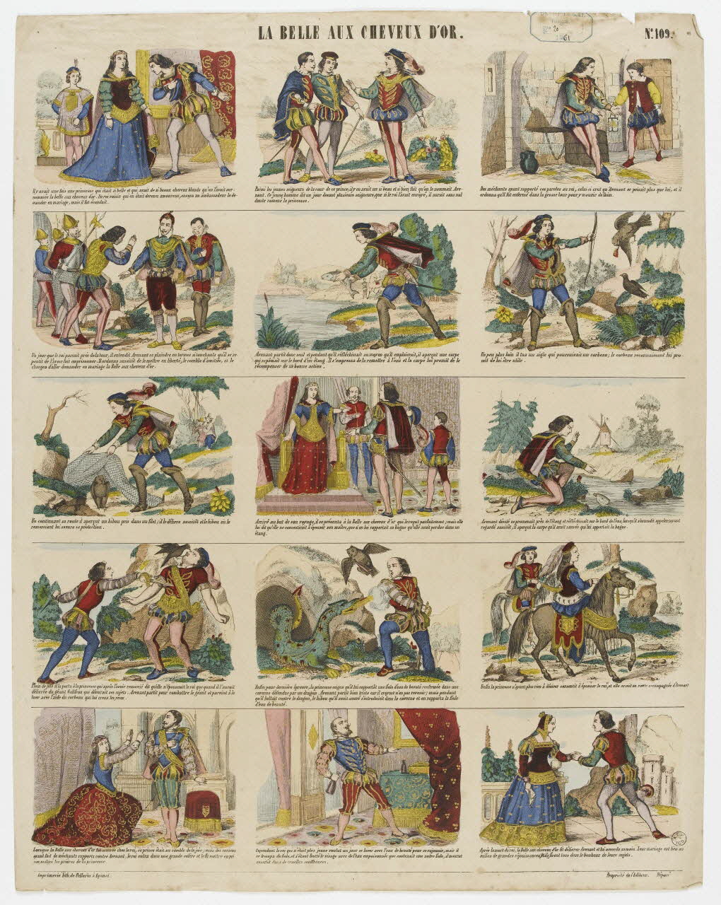 à registres (5) LA BELLE AUX CHEVEUX D'OR. 1953.86.3400 Photo RMN-Grand Palais (Mucem)