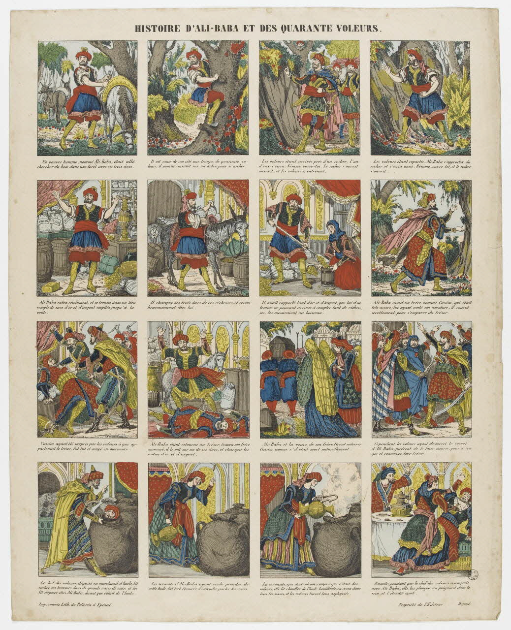 estampe HISTOIRE D'ALI-BABA ET DES QUARANTE VOLEURS. 1953.86.3439 Photo RMN-Grand Palais (Mucem)