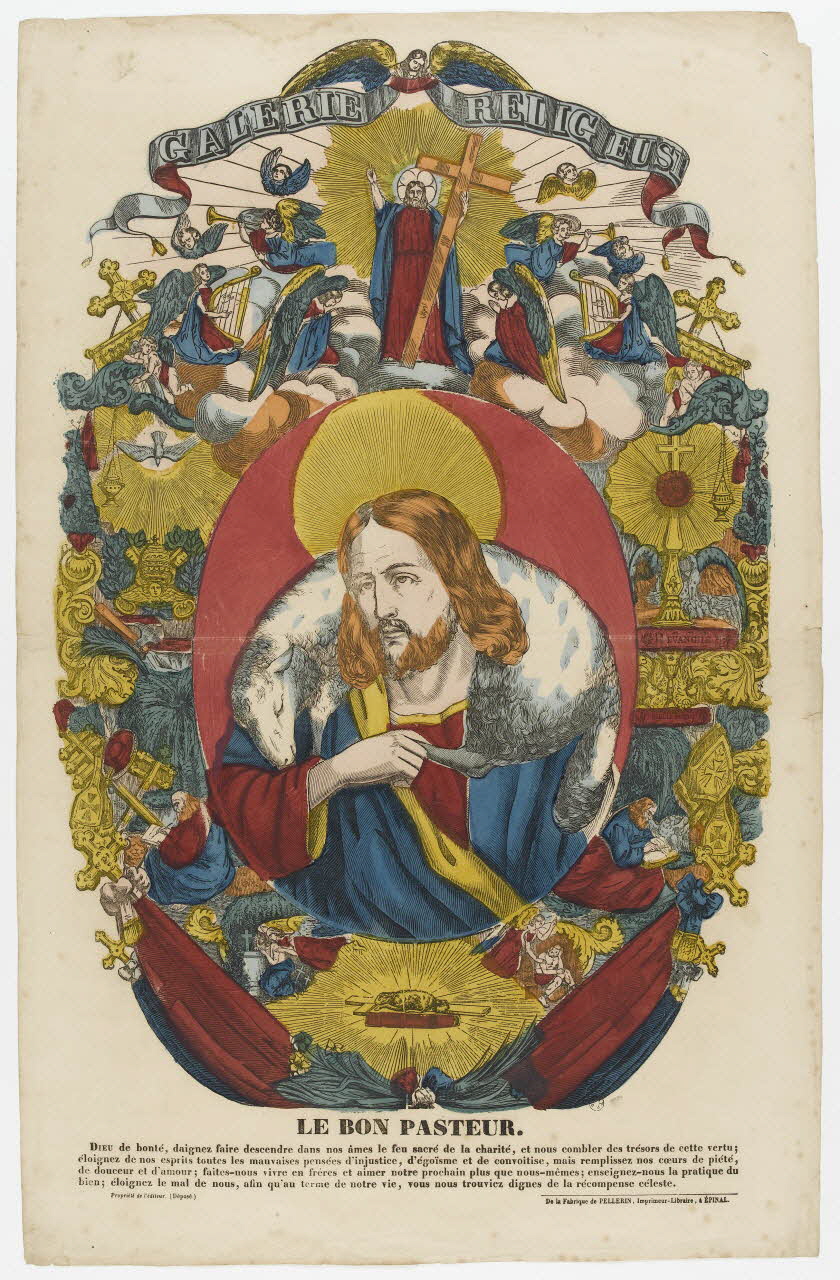 Pellerin estampe GALERIE RELIGIEUSE  LE BON PASTEUR. Lorraine, France 1838 1953.86.46 Photo RMN-Grand Palais (Mucem)