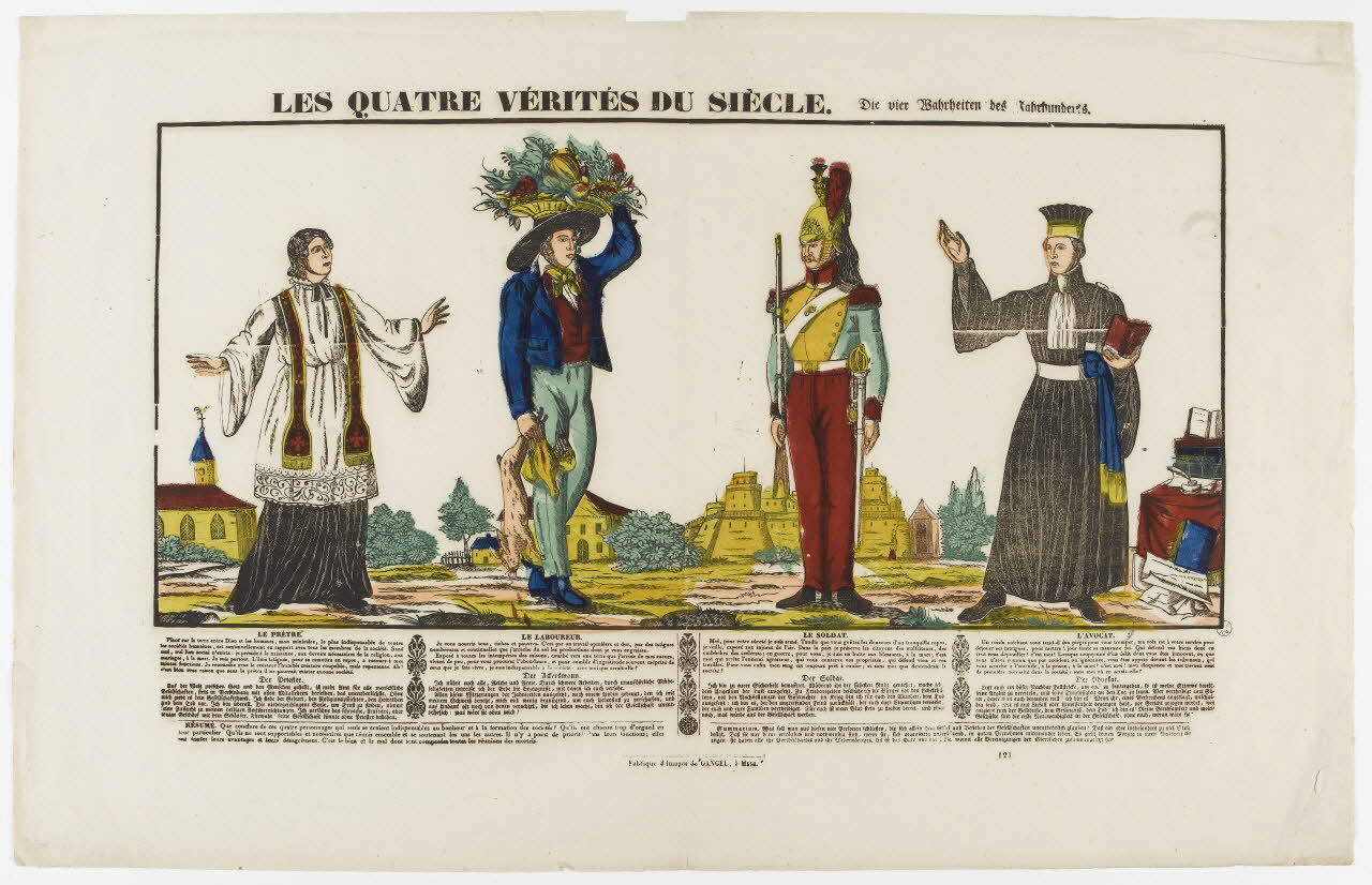 Charles Nicolas Gangel estampe LES QUATRE VERITES DU SIECLE. Metz 1852-1858 1953.86.5066 Photo RMN-Grand Palais (Mucem)