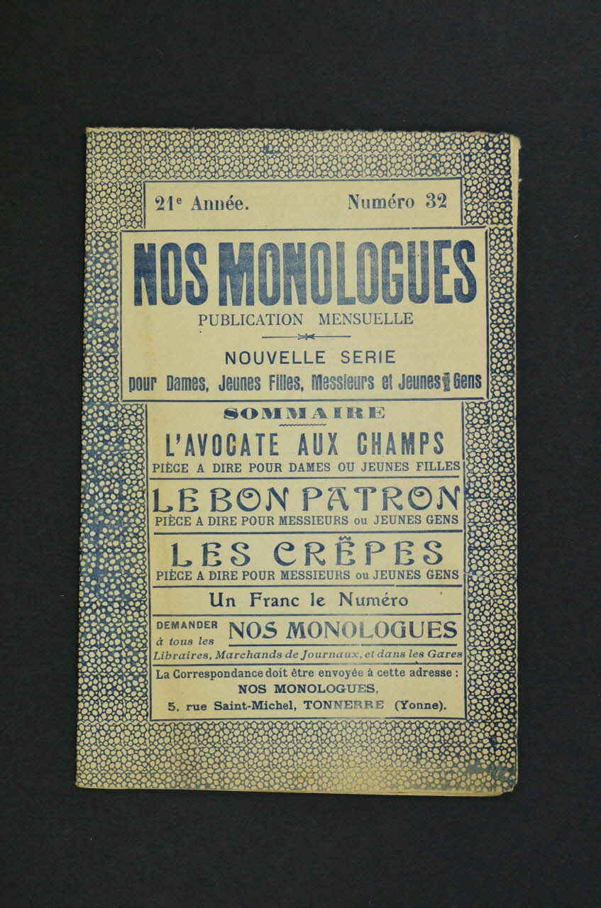 MONOLOGUE petit format 1970.139.145 Photo Mucem