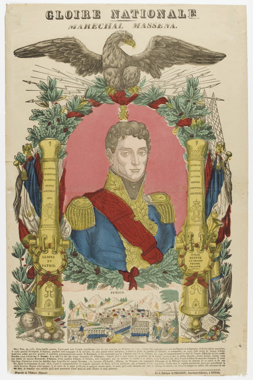 Pellerin estampe GLOIRE NATIONALE  MARECHAL MASSENA. Lorraine, France 1837 1953.86.644 Photo RMN-Grand Palais (Mucem)