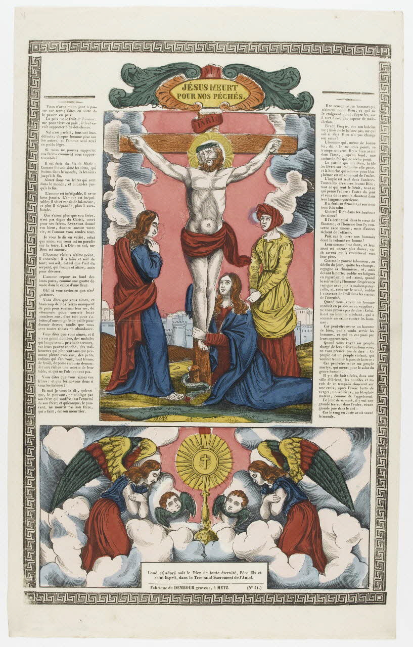 Adrien N. Dembour estampe JESUS MEURT  POUR NOS PECHES. Metz 1835-1840 1953.86.80 Photo RMN-Grand Palais (Mucem)