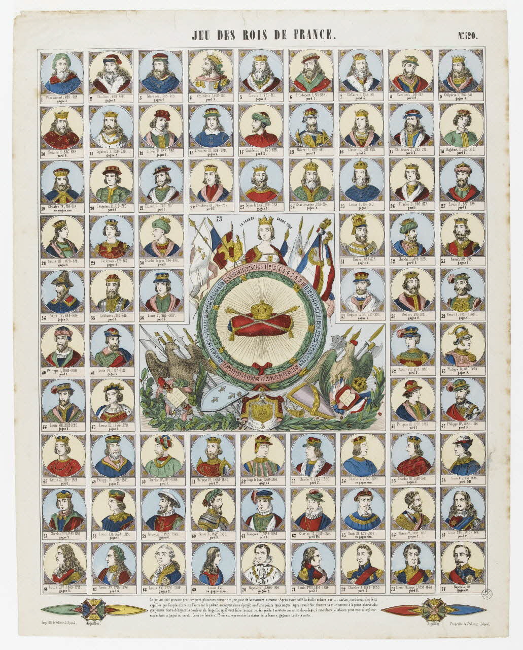 estampe JEU DES ROIS DE FRANCE. 1953.86.884 Photo RMN-Grand Palais (Mucem)