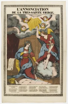 Pellerin estampe L'ANNONCIATION  DE LA TRES-SAINTE VIERGE. Lorraine, France 1839 1953.86.96 Photo RMN-Grand Palais (Mucem)
