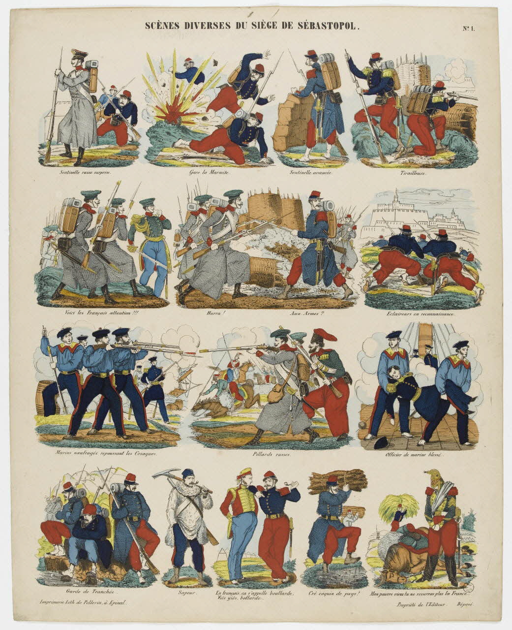 Pellerin à registres (4) SCENES DIVERSES DU SIEGE DE SEBASTOPOL. Lorraine, France 1855 1953.86.968 Photo RMN-Grand Palais (Mucem)
