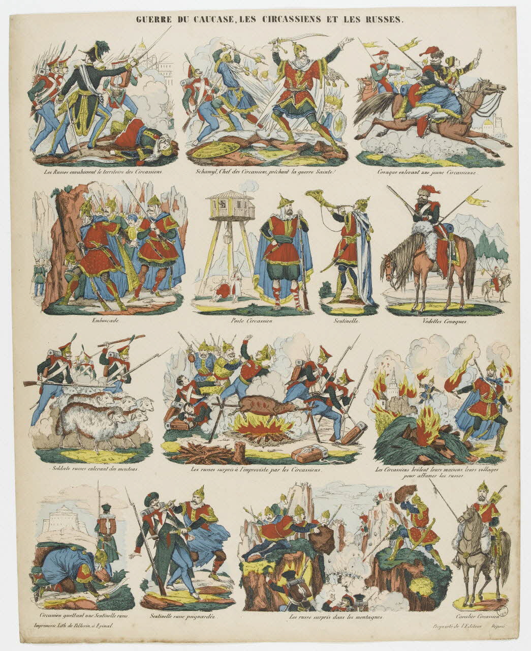 à registres (4) GUERRE DU CAUCASE, LES CIRCASSIENS ET LES RUSSES. 1953.86.977 Photo RMN-Grand Palais (Mucem)