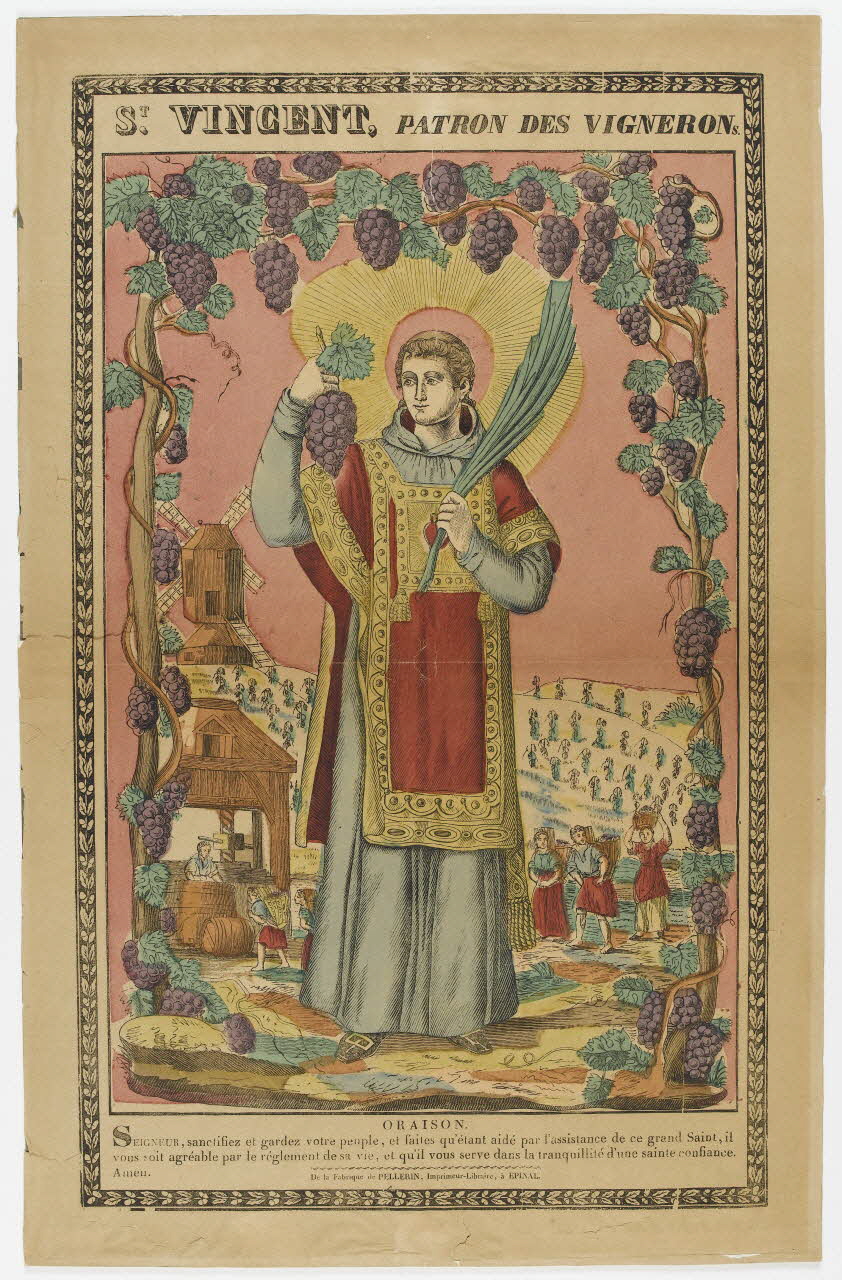 estampe St. VINCENT, PATRON DES VIGNERONS. 1961.66.99 Photo RMN-Grand Palais (Mucem)