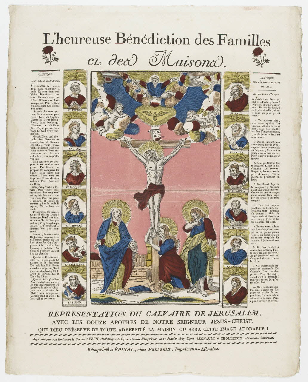 Pellerin imagerie ancienne L'heureuse Bénédiction des Familles  et des Maisons. Lorraine, France 1837 1965.75.222 Photo RMN-Grand Palais (Mucem)