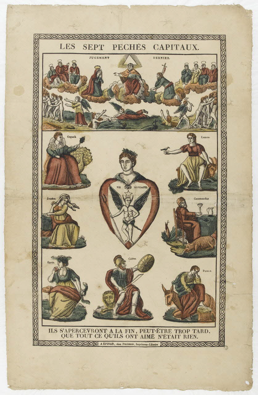 Pellerin imagerie ancienne LES SEPT PECHES CAPITAUX. Lorraine, France 1837 1965.75.241 Photo RMN-Grand Palais (Mucem)