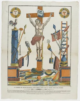 Alphonse Picard ; Guérin Jean François imagerie ancienne LA PASSION DE NOTRE SEIGNEUR JESUS-CHRIST MORT SUR LA CROIX POUR NOS PECHES Caen 1809-1831 1965.75.62 Photo RMN-Grand Palais (Mucem)