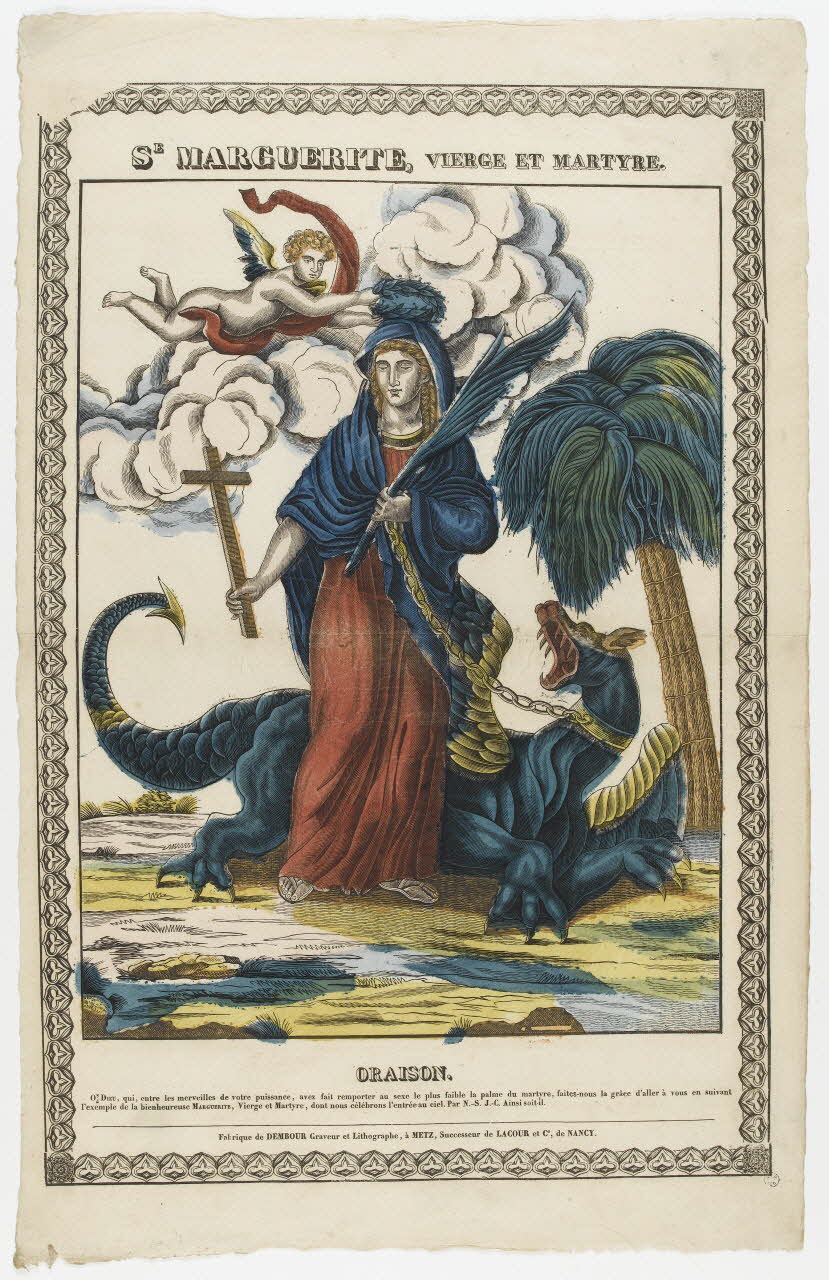 Adrien N. Dembour imagerie ancienne SE MARGUERITE, VIERGE ET MARTYRE. Metz 1835-1840 1965.75.655 Photo RMN-Grand Palais (Mucem)