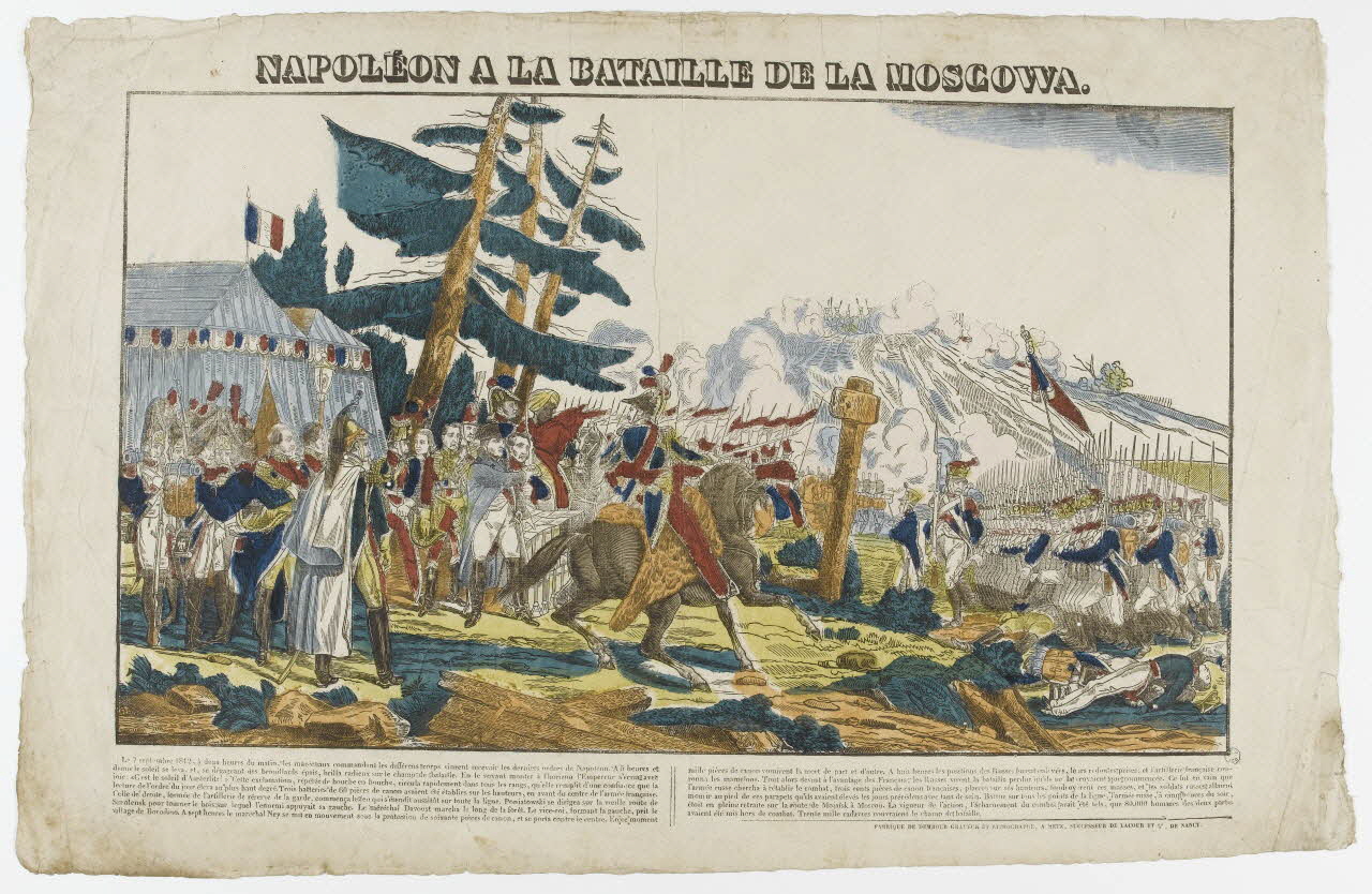 Adrien N. Dembour imagerie ancienne NAPOLEON A LA BATAILLE DE LA MOSCOWA. Metz 1835-1840 1965.75.739 Photo RMN-Grand Palais (Mucem)