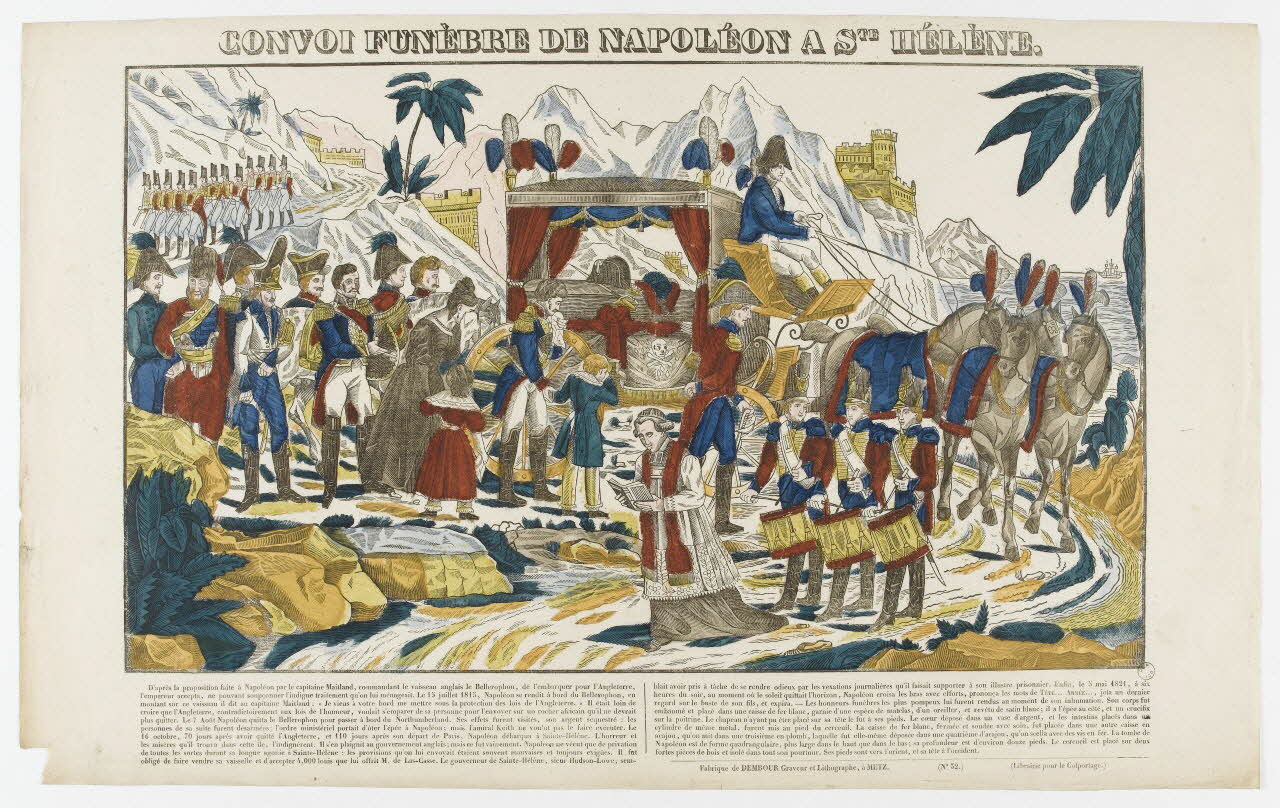 Adrien N. Dembour estampe CONVOI FUNEBRE DE NAPOLEON A STE HELENE. Metz 1835-1840 1971.28.10 Photo RMN-Grand Palais (Mucem)