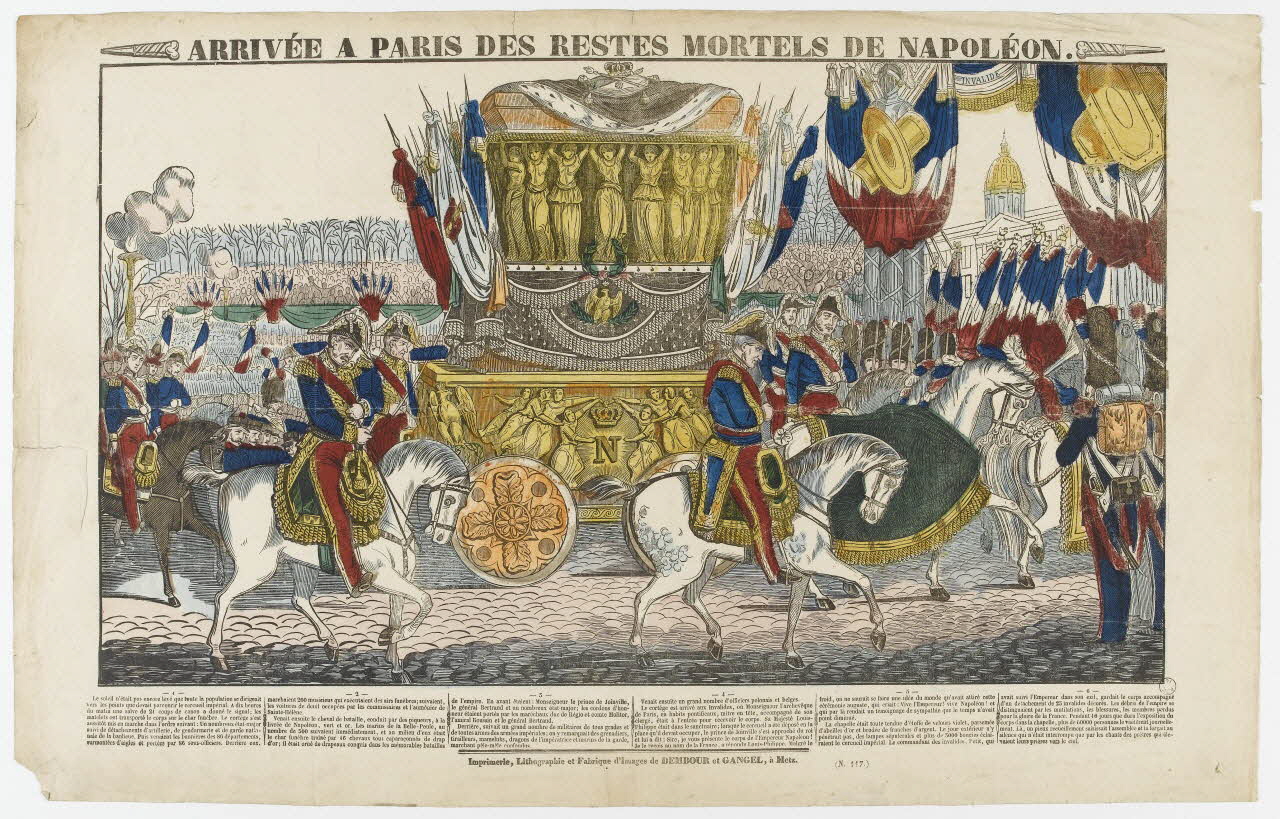 Dembour et Gangel estampe ARRIVEE A PARIS DES RESTES MORTELS DE NAPOLEON. Metz 1840-1852 1971.28.12 Photo RMN-Grand Palais (Mucem)