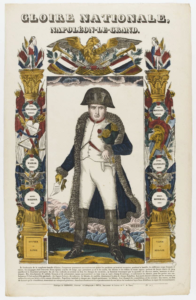 Adrien N. Dembour estampe GLOIRE NATIONALE,  NAPOLEON-LE-GRAND. Metz 1835-1840 1971.28.13 Photo RMN-Grand Palais (Mucem)