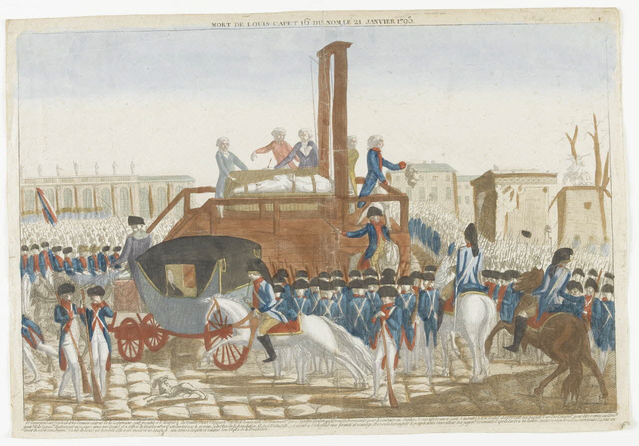 imagerie ancienne MORT DE LOUIS CAPET 16E DU NOM, LE 21 JANVIER 1793. Paris 1793 1947.22.122 Photo RMN-Grand Palais (Mucem)