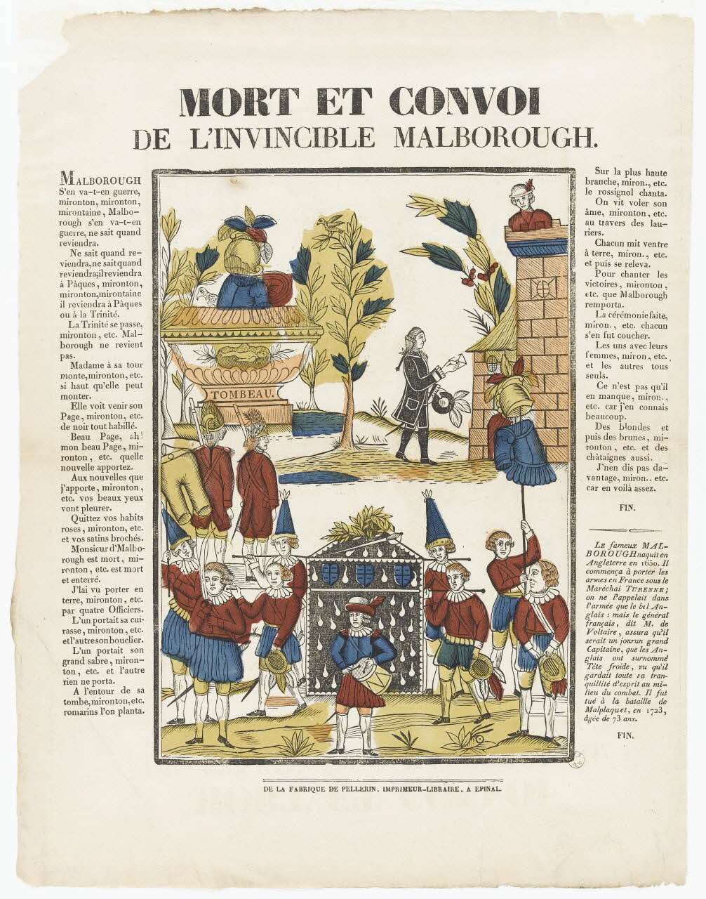 Pellerin imagerie ancienne MORT ET CONVOI  DE L'INVINCIBLE MALBOROUGH. Lorraine, France 1837 1948.15.5 Photo RMN-Grand Palais (Mucem)