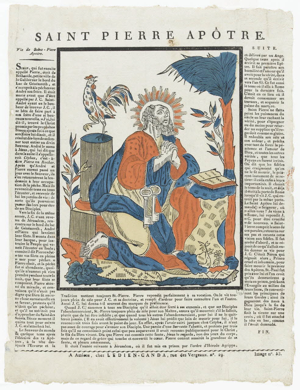 imagerie ancienne SAINT PIERRE APÔTRE. 1965.75.5 Photo RMN-Grand Palais (Mucem)