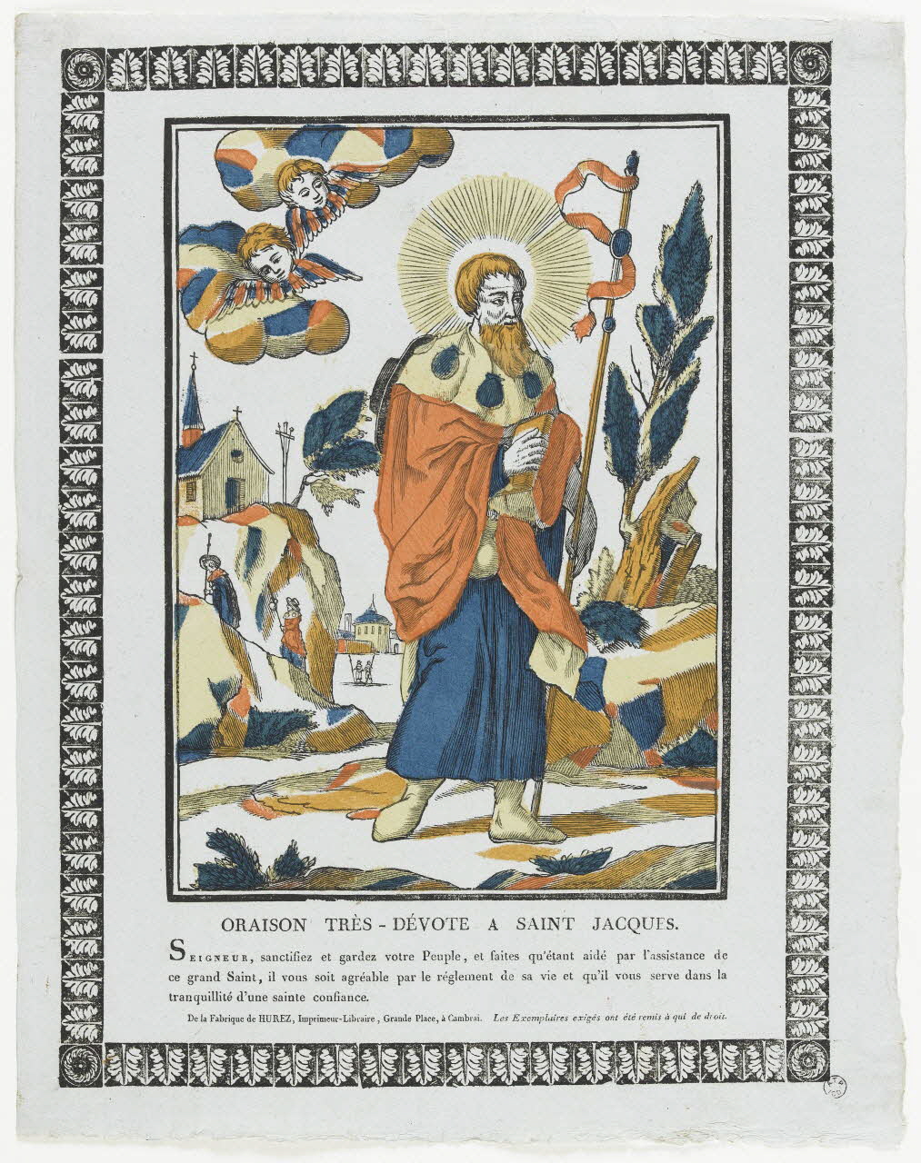 Pierre-François Godard ; Jean François Joseph Hurez imagerie ancienne ORAISON TRES - DEVOTE A SAINT JACQUES Cambrai 1809 1965.75.119 Photo RMN-Grand Palais (Mucem)