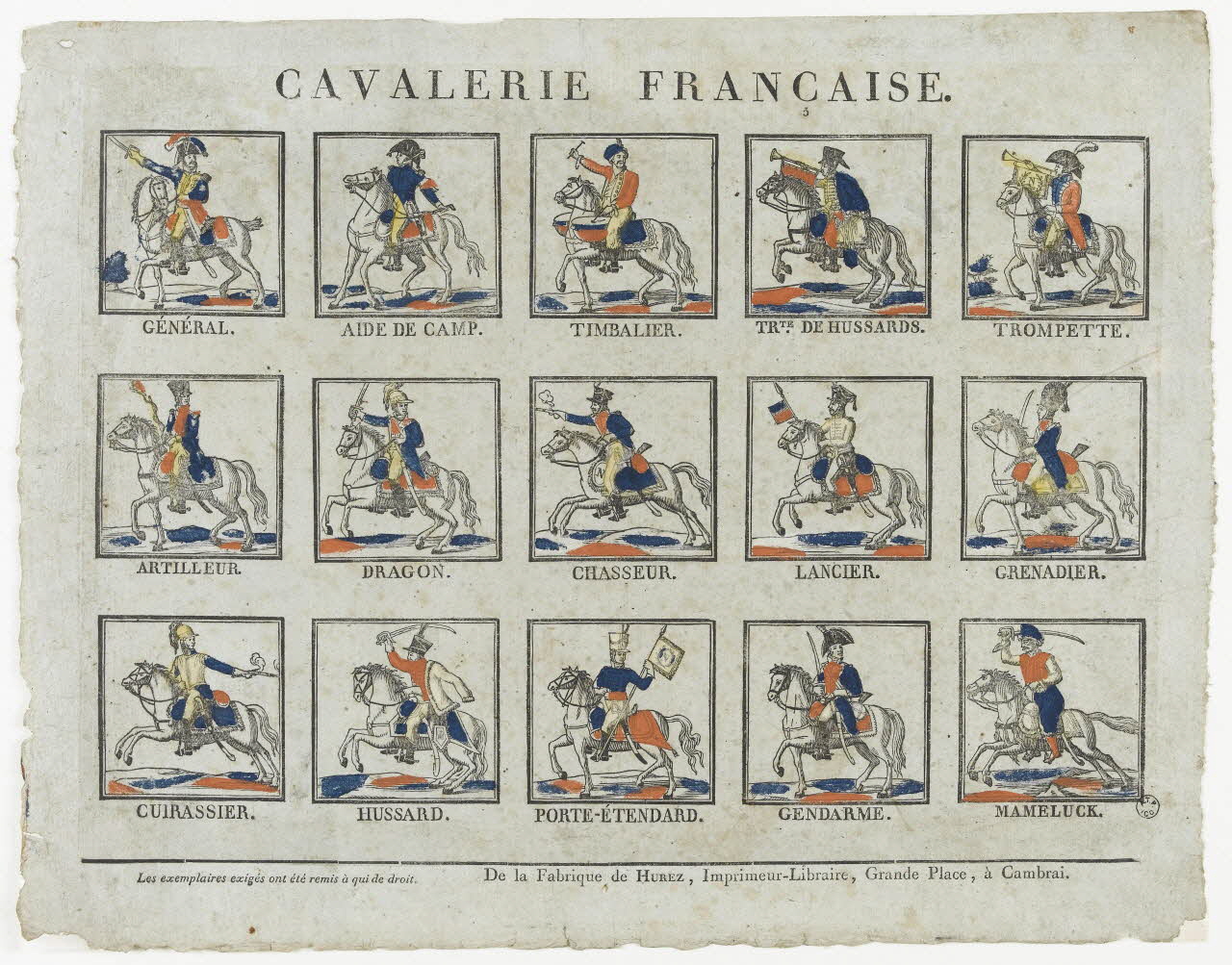 Pierre-François Godard ; Jean François Joseph Hurez imagerie ancienne CAVALERIE FRANCAISE. Cambrai 1810-1814 1965.75.148 Photo RMN-Grand Palais (Mucem)