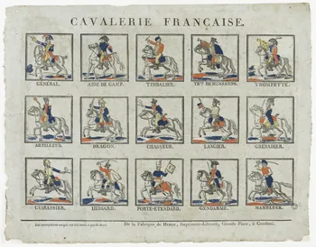 Pierre-François Godard ; Jean François Joseph Hurez imagerie ancienne CAVALERIE FRANCAISE. Cambrai 1810-1814 1965.75.148 Photo RMN-Grand Palais (Mucem)