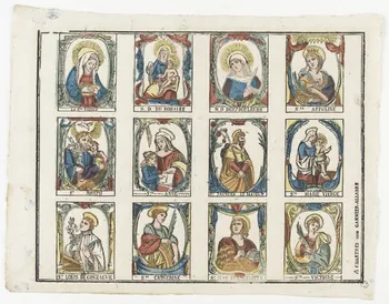 Jacques-Pierre Garnier-Allabre imagerie ancienne Planche de saintetés Chartres 1805-1828 1965.75.170 Photo RMN-Grand Palais (Mucem)