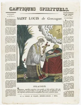 Pellerin imagerie ancienne CANTIQUES SPIRITUELS.  SAINT LOUIS de Gonzague. Lorraine, France 1837 1965.75.344 Photo RMN-Grand Palais (Mucem)