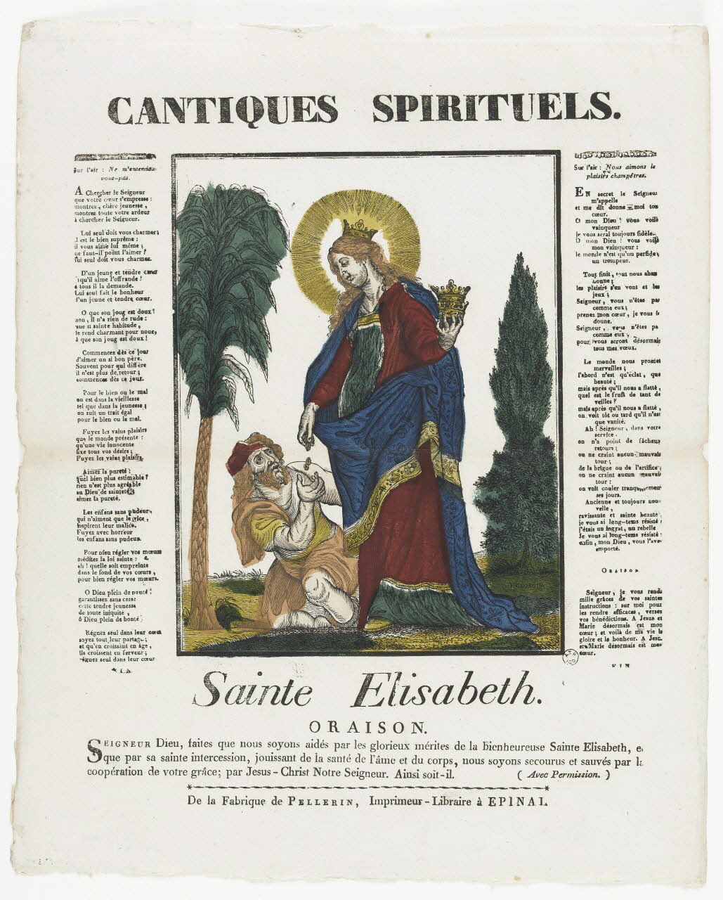 François Georgin ; Pellerin imagerie ancienne CANTIQUES SPIRITUELS.  Sainte Elisabeth. Lorraine, France 1837 1965.75.352 Photo RMN-Grand Palais (Mucem)