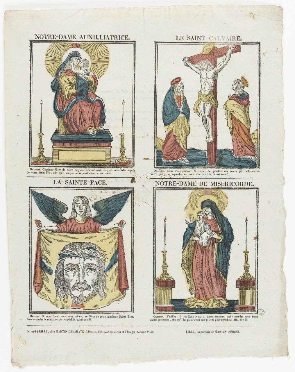 Henri Alexandre Joseph Martin-Delahaye ; Martin-Muiron Louis imagerie ancienne Planche de saintetés Lille 1827 1965.75.409 Photo RMN-Grand Palais (Mucem)