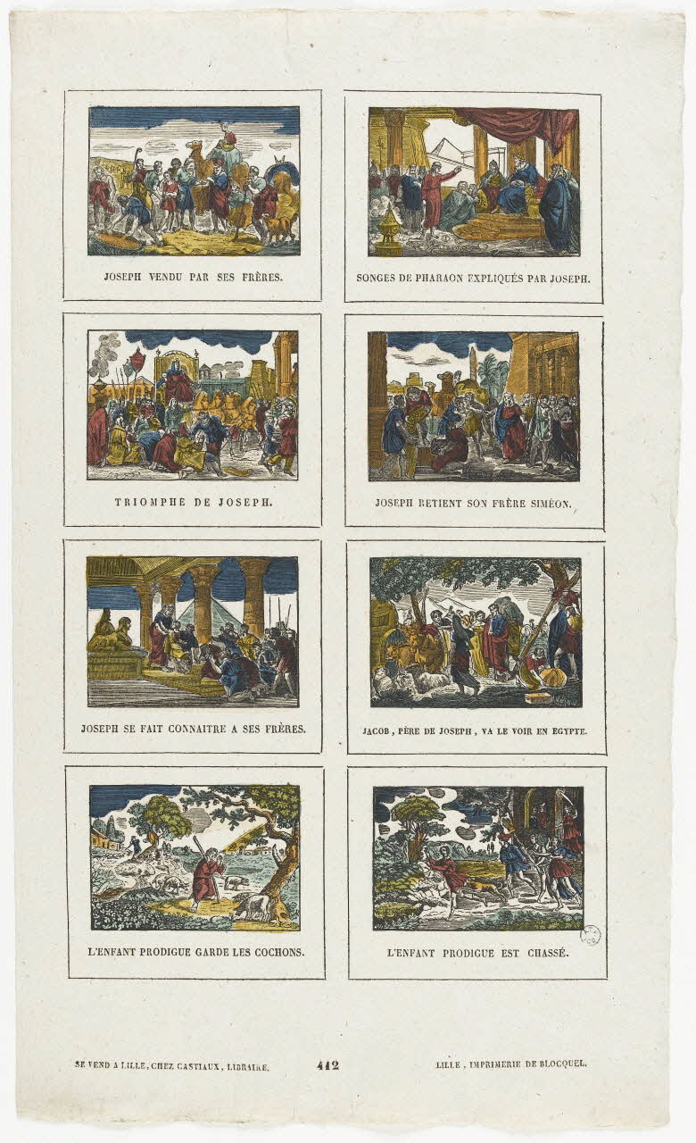 Jean-Baptiste Castiaux ; Simon-François Blocquel imagerie ancienne Planche de saintetés Lille 1809-1837 1965.75.575 Photo RMN-Grand Palais (Mucem)