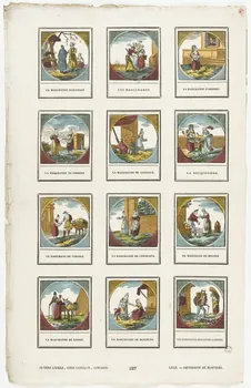 imagerie ancienne Planche de petits métiers 1965.75.605 Photo RMN-Grand Palais (Mucem)