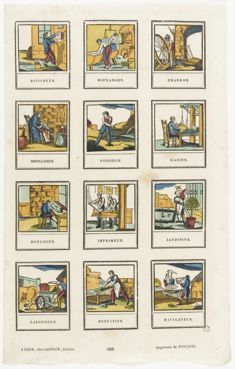 imagerie ancienne Planche de petits métiers 1965.75.606 Photo RMN-Grand Palais (Mucem)