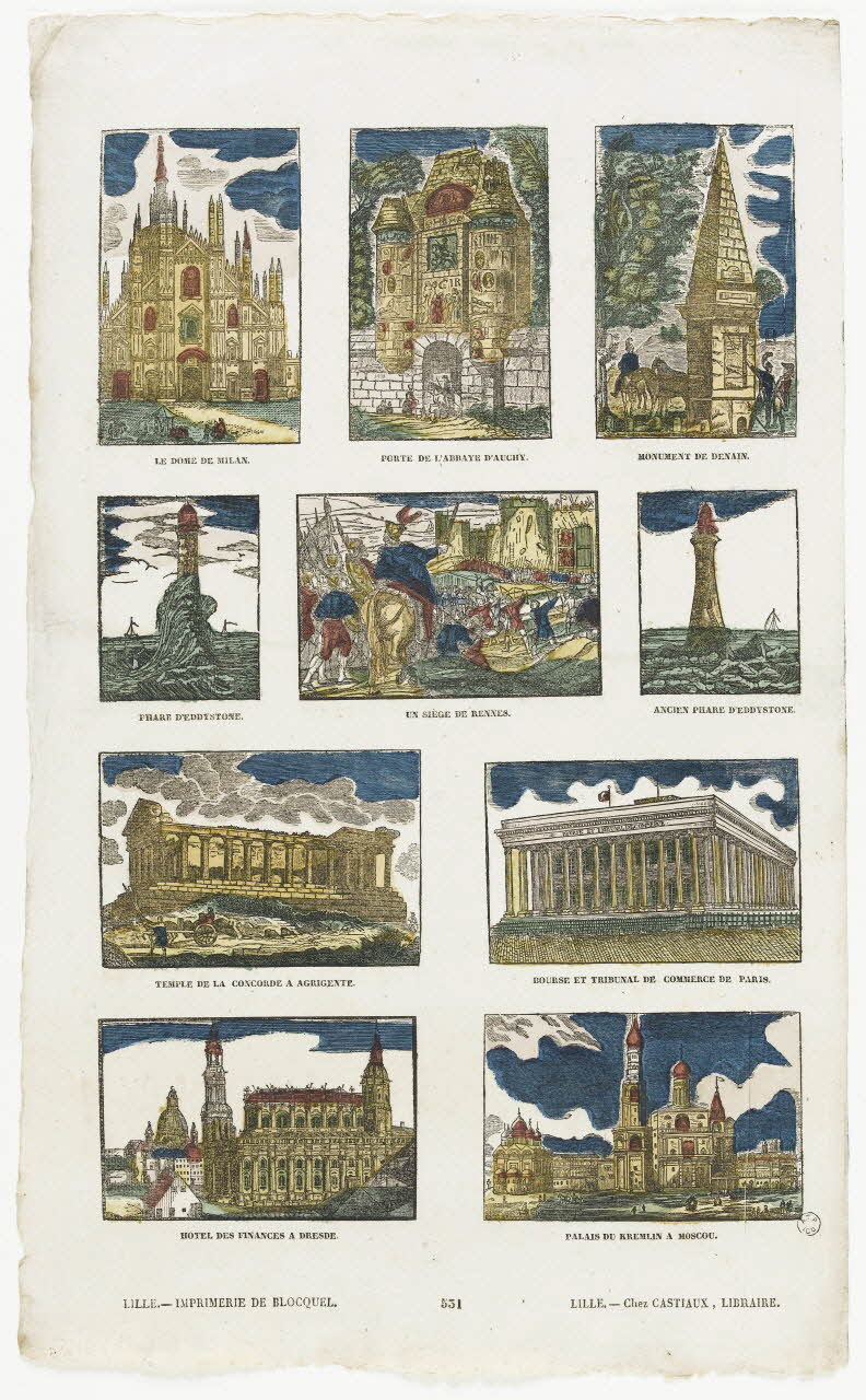 Durouchail Pierre ; Lallou Louis Casimir ; Jean-Baptiste Castiaux imagerie ancienne Vues d'architecture Lille 1832-1837 1965.75.608 Photo RMN-Grand Palais (Mucem)