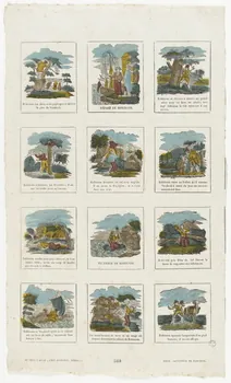 imagerie ancienne Scènes des aventures de Robinson Crusoé 1965.75.613 Photo RMN-Grand Palais (Mucem)