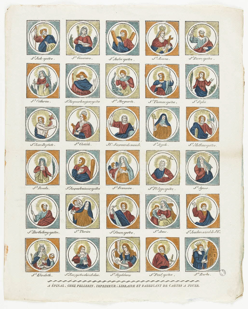 Pellerin imagerie ancienne Saints Lorraine, France 1837 1979.82.26 Photo RMN-Grand Palais (Mucem)