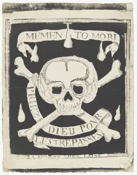 Lainé imagerie ancienne MEMENTO MORI  PRIEZ DIEU POUR.  LES TREPASSES Bretagne, France 1837 1986.81.24 Photo RMN-Grand Palais (Mucem)