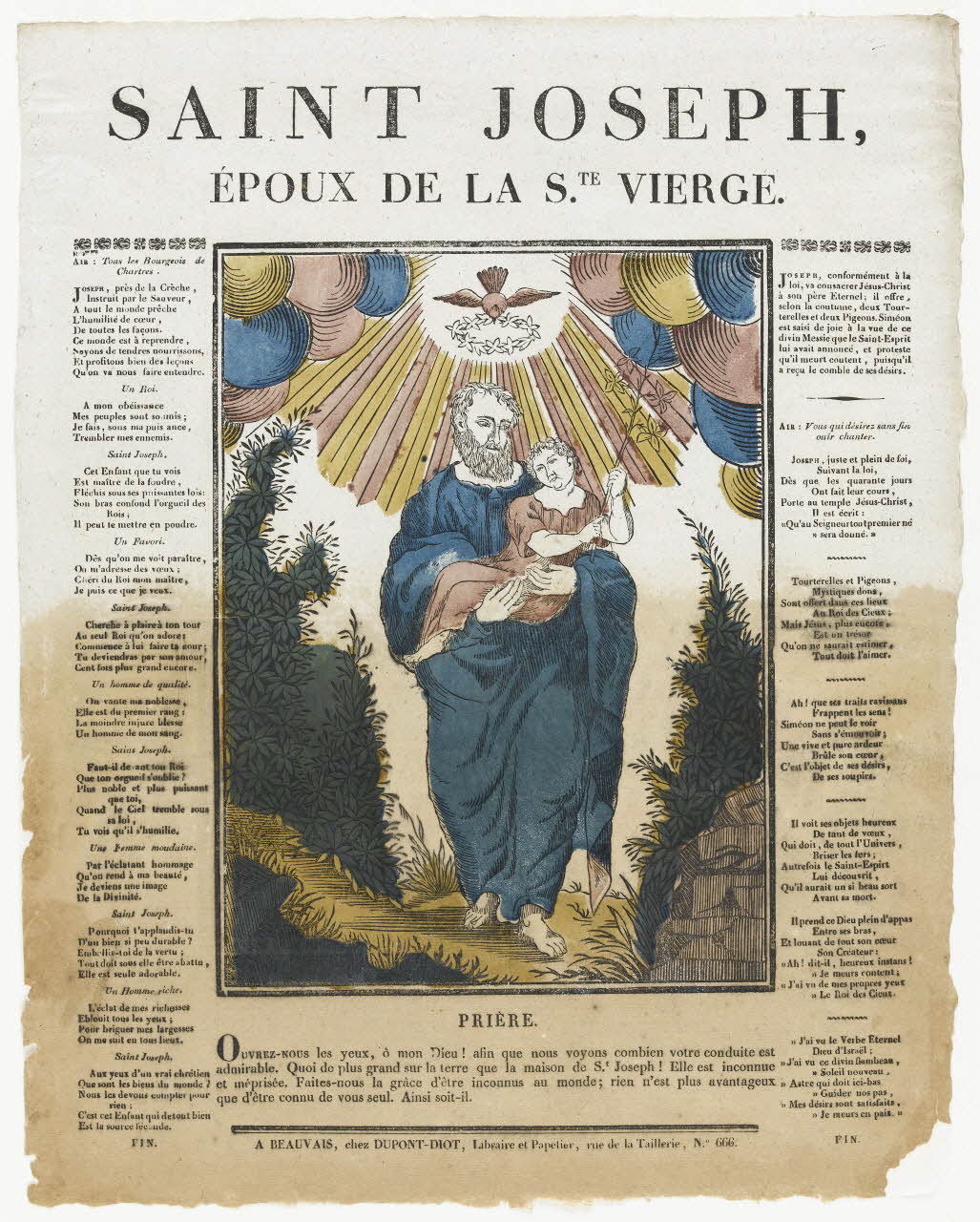 Frédéric Dupont-Diot imagerie ancienne SAINT JOSEPH,  EPOUX DE LA S.TE VIERGE. Beauvais 1826-1829 1995.14.111 Photo RMN-Grand Palais (Mucem)
