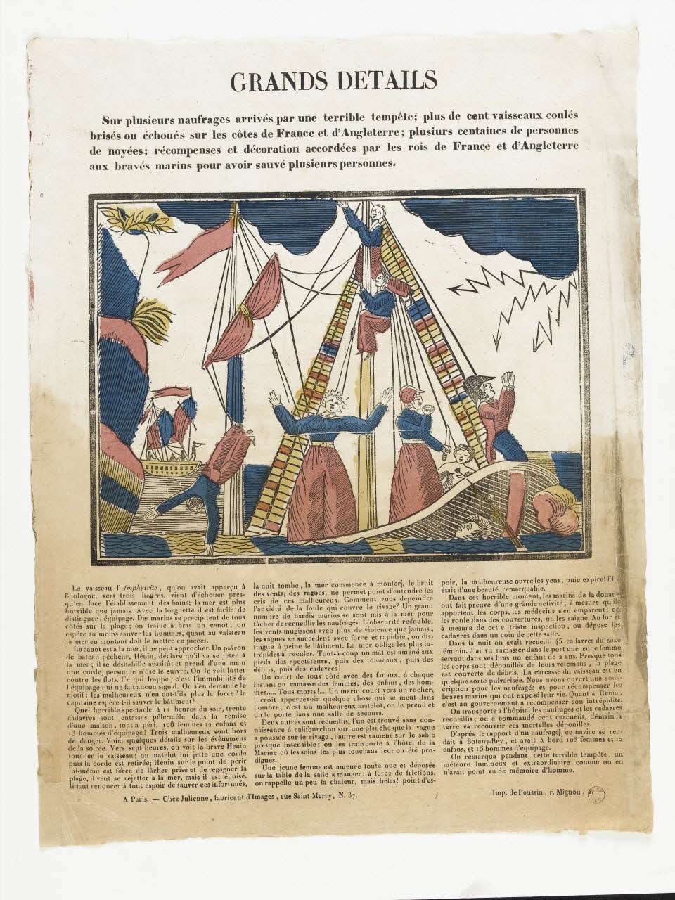 Poussin ; Julienne imagerie ancienne GRANDS DETAILS Paris 1830-1835 1995.14.13 Photo RMN-Grand Palais (Mucem)