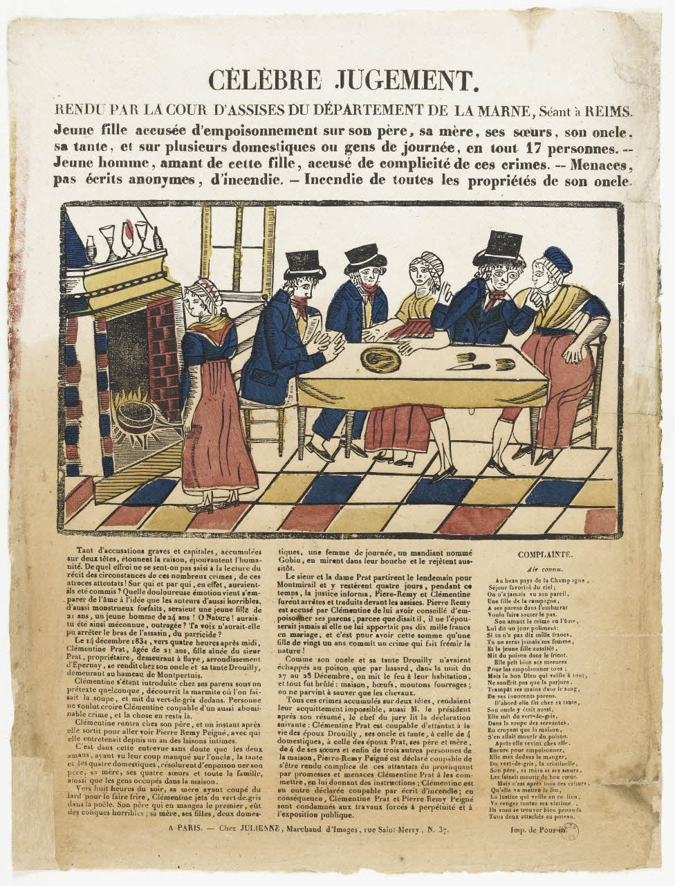 Poussin ; Julienne imagerie ancienne CELEBRE JUGEMENT. Paris 1830-1835 1995.14.5 Photo RMN-Grand Palais (Mucem)