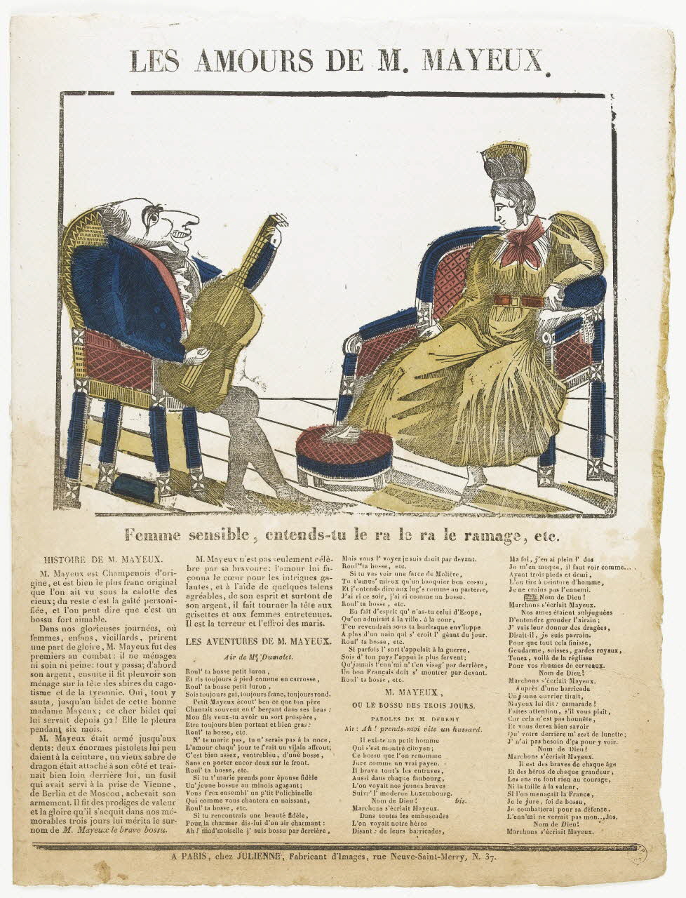 Julienne imagerie ancienne LES AMOURS DE M. MAYEUX. Paris 1830-1835 1995.14.85 Photo RMN-Grand Palais (Mucem)