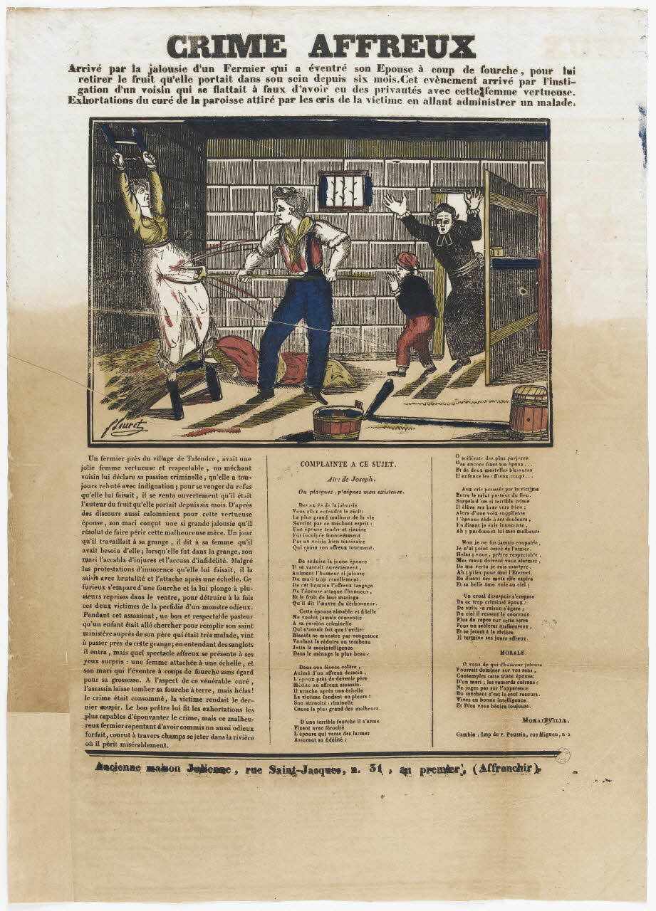Fleuret ; Gambin ; Poussin ; Ancienne Maison Julienne canard (?) CRIME AFFREUX Paris 1835-1840 1995.14.9 Photo RMN-Grand Palais (Mucem)