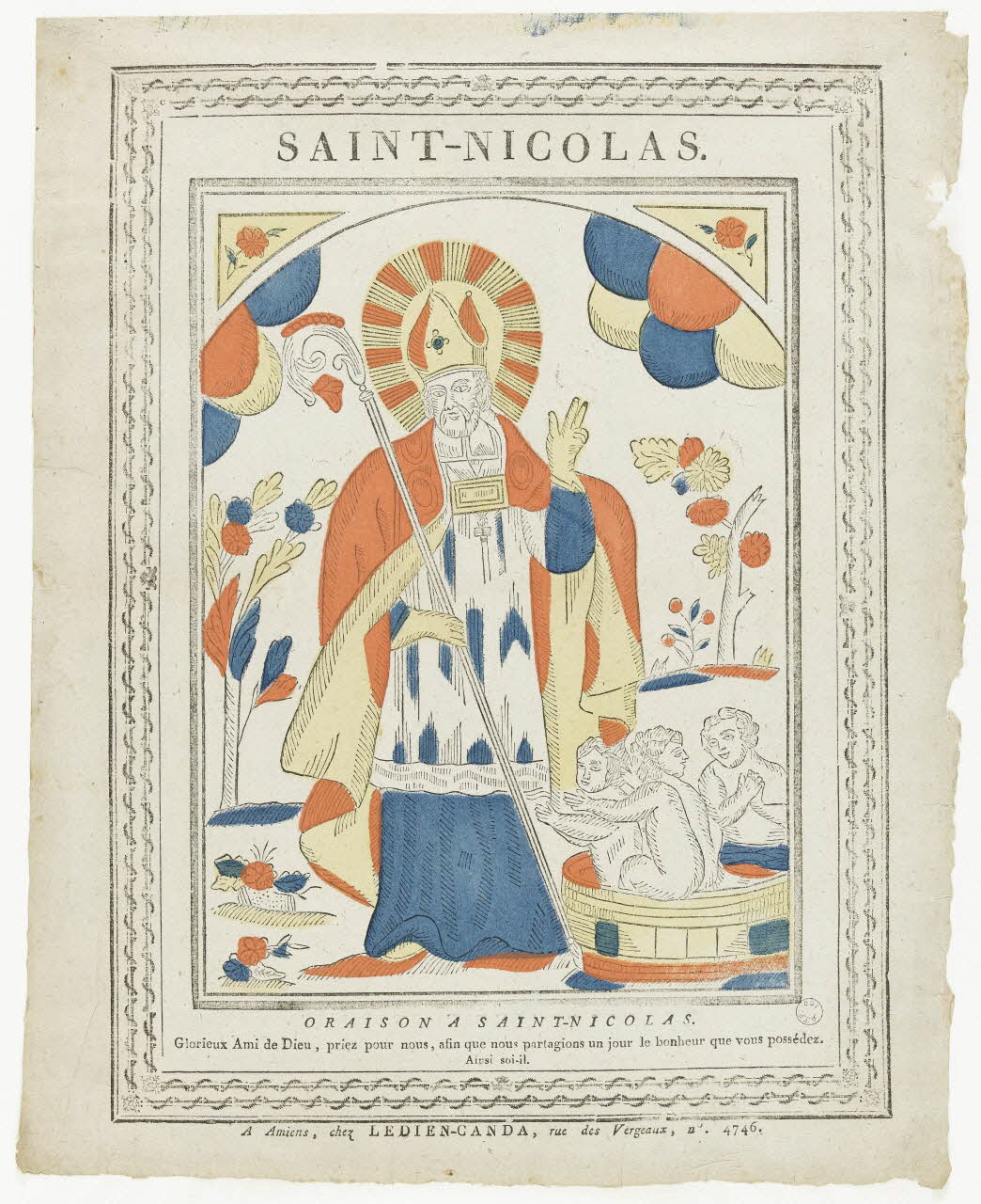 Ledien-Canda François Eloy imagerie ancienne SAINT-NICOLAS. Amiens 1794-1818 1995.20.2 Photo RMN-Grand Palais (Mucem)