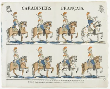 Pellerin imagerie ancienne CARABINIERS FRANCAIS. Lorraine, France 1837 1979.82.119 Photo RMN-Grand Palais (Mucem)
