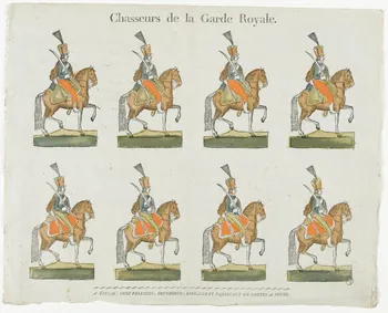 Pellerin imagerie ancienne Chasseurs de la Garde Royale. Lorraine, France 1837 1979.82.120 Photo RMN-Grand Palais (Mucem)