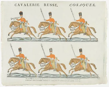 Pellerin imagerie ancienne CAVALERIE RUSSE. COSAQUES. Lorraine, France 1837 1979.82.122 Photo RMN-Grand Palais (Mucem)