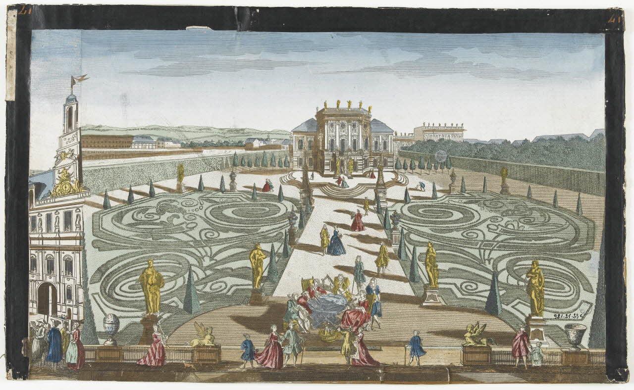imagerie ancienne Vue de jardin Paris 1762 1981.21.23 Photo RMN-Grand Palais (Mucem)
