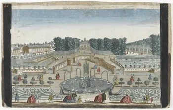 imagerie ancienne VUE D'UN JARDIN AU DUC DE PARME Paris 1730 1981.21.37 Photo RMN-Grand Palais (Mucem)