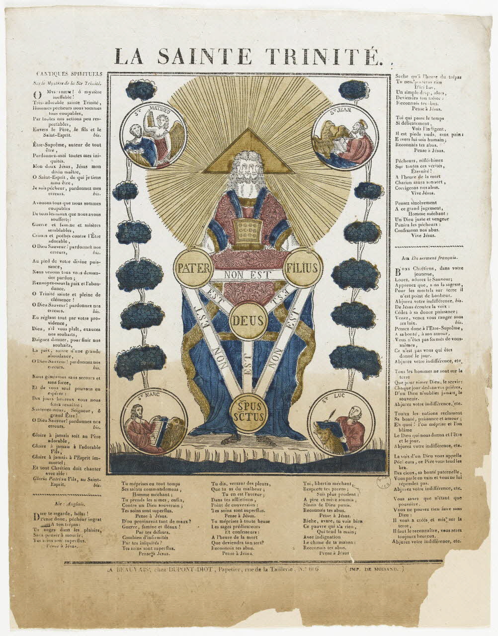 Moisand Antoine ; Frédéric Dupont-Diot imagerie ancienne LA SAINTE TRINITE. Beauvais 1826-1829 1995.14.20 Photo RMN-Grand Palais (Mucem)