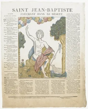 Moisand Antoine ; Frédéric Dupont-Diot imagerie ancienne SAINT JEAN-BAPTISTE  PRECHANT DANS LE DESERT. Beauvais 1826-1829 1995.14.22 Photo RMN-Grand Palais (Mucem)